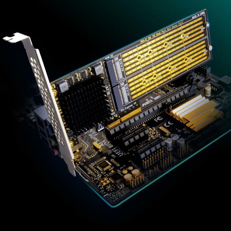 PCIe Adapter Card PCIe X4 to M.2 NVME M B Key Double Converter Expansion Card