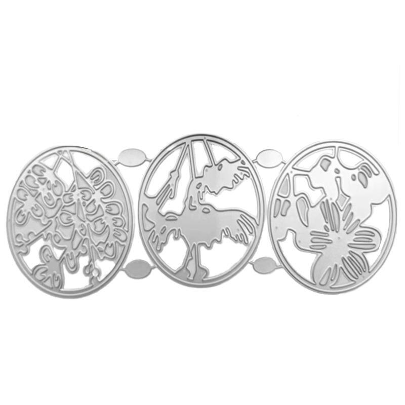 Round Hollow Flowers Cutting Dies Stencil Scrapbooking DIY Album Stamp Paper