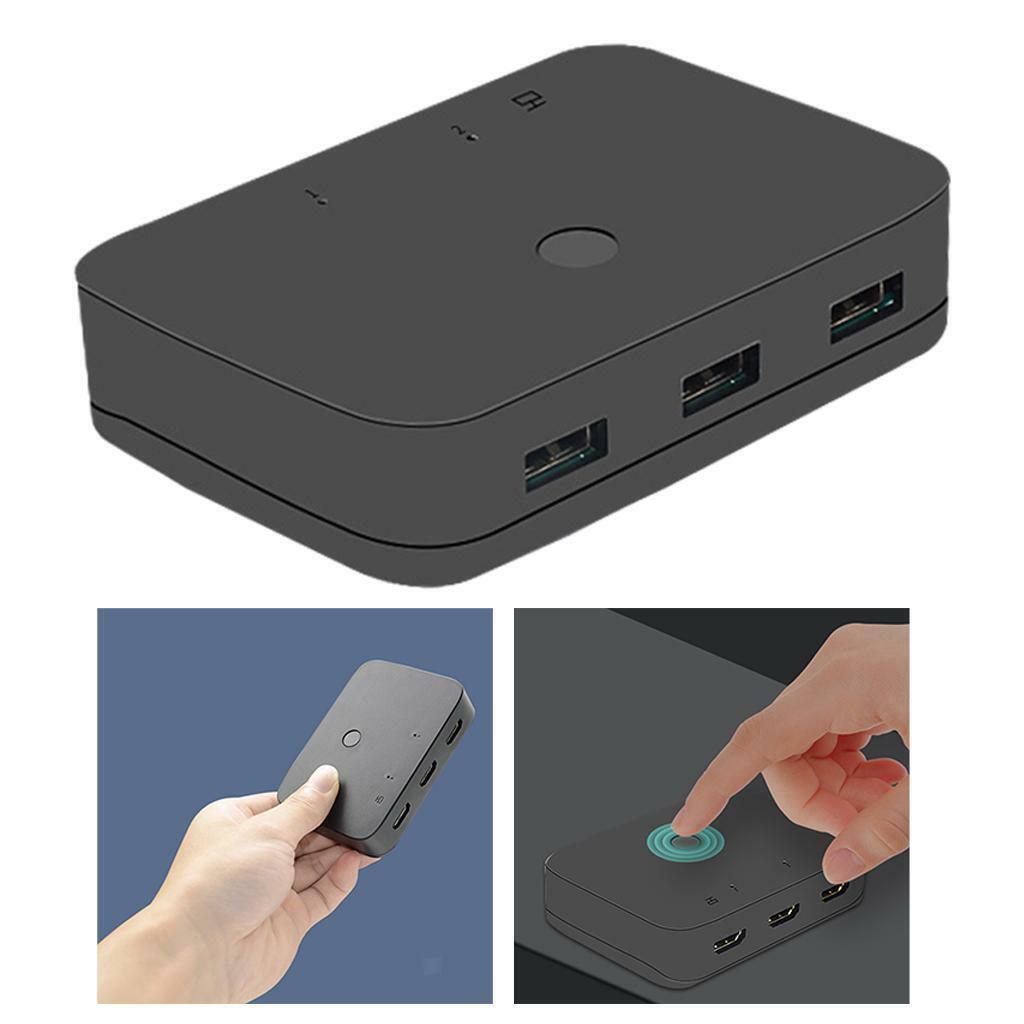 Out KVM Switch  4K  2 Computers Splitter Box for Keyboard PC