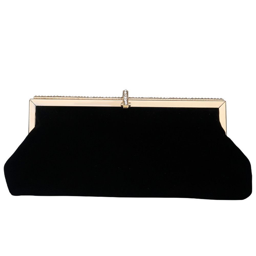 Women Banquet Party Bridal Evening Bag Velvet Diamante Clutch Bag Handbag