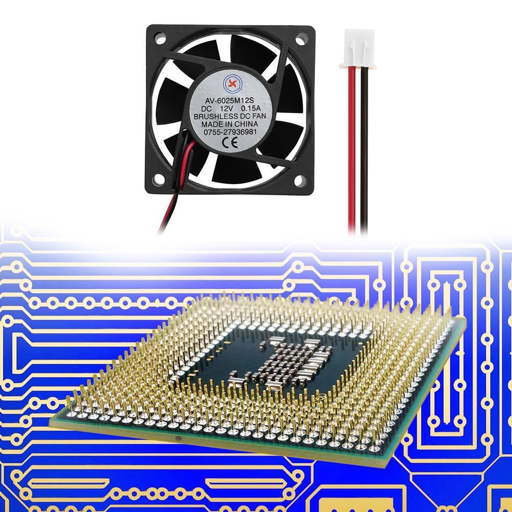 Low Noise AV-6025M12S DC12V 0.15A 60x60x25mm Brushless Cooling Fan Cooler