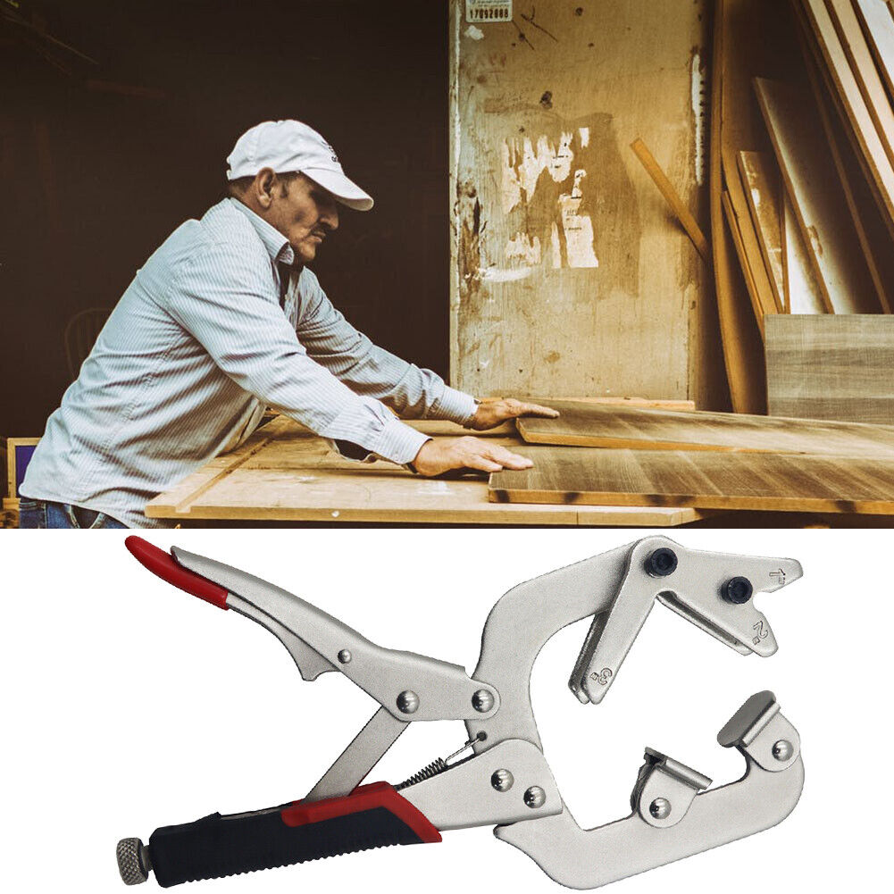 Dual-use Right Angle Locking C Clamp with V-shaped Pad Welding Pipe Pliers