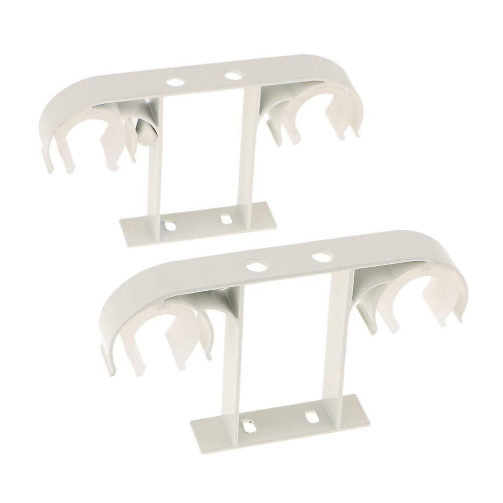 2 Pieces Aluminum  Double Curtain Rod Bracket Holder Ceiling