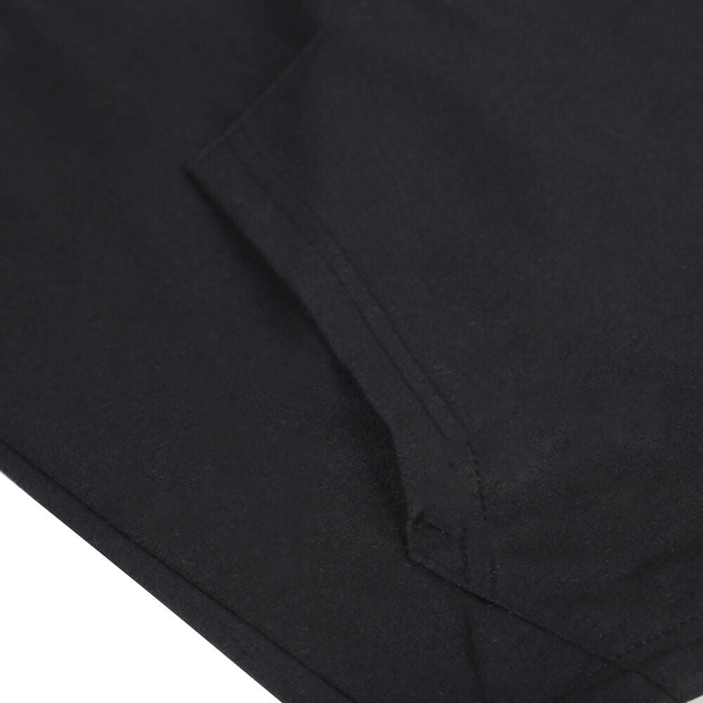Men's Hooded long Sleeve Cloak Cardigan Outwear Casual Hoodies(Black)(3XL)-