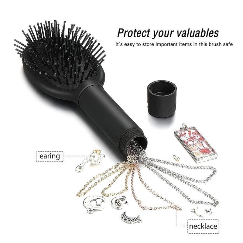 Hair Brush Secret Stash Box Money Jewelry Key Pill Storage Box Safe Stash Comb