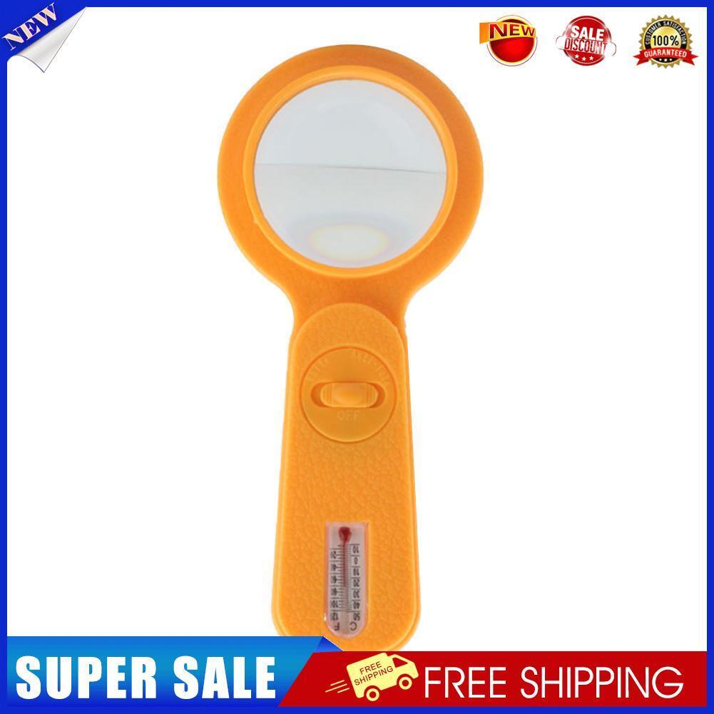 5 in 1 Thermometer with Compass and LED Lamp for Money Checking Magnifier