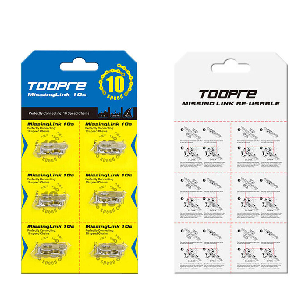 6 Pairs Bicycle Chain Link Connector MTB Road Bike Quick Master Links (10S)