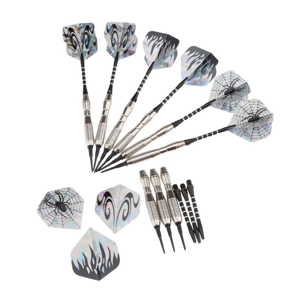 9 Pcs Durable Use Kit Aluminium 18g Soft Tip Dart With Steel Barrel Dart Shaft