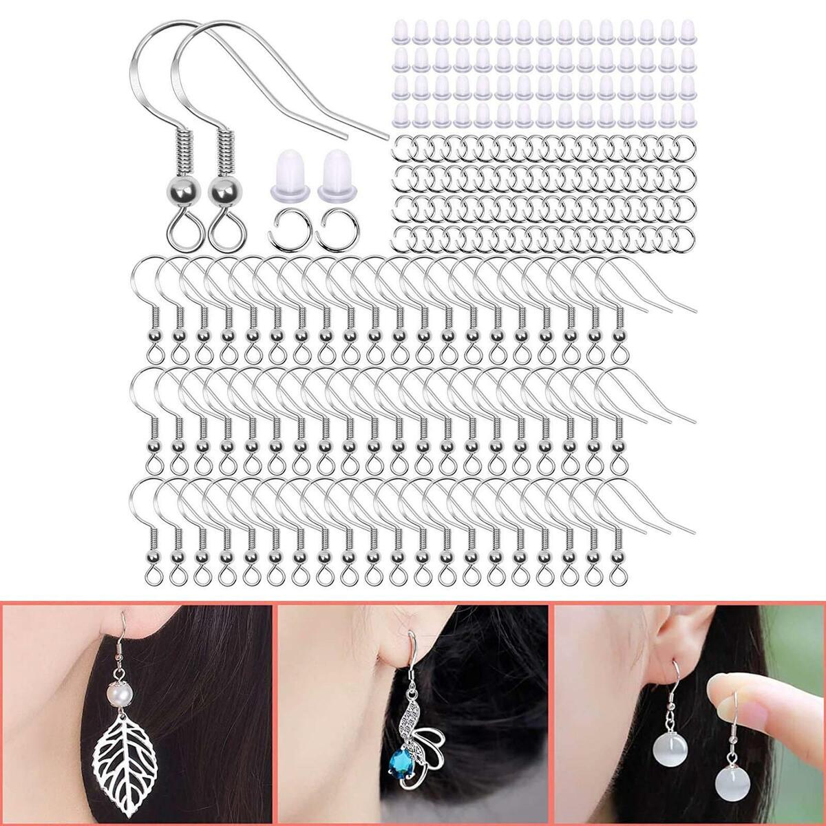 Earrings Hooks Set Jump Rings 150Pieces  Earring Backs Handmade