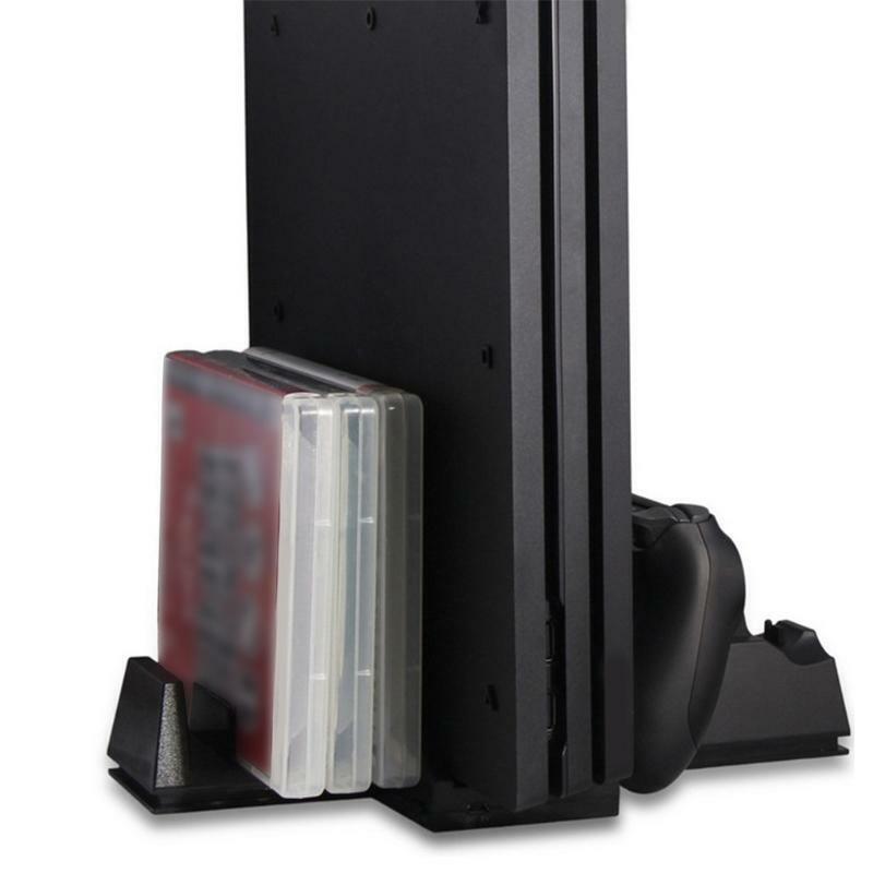 Charging Dock with Cooling Fan & Game Discs Storage Rack Fits for PS4/PS4 Pro
