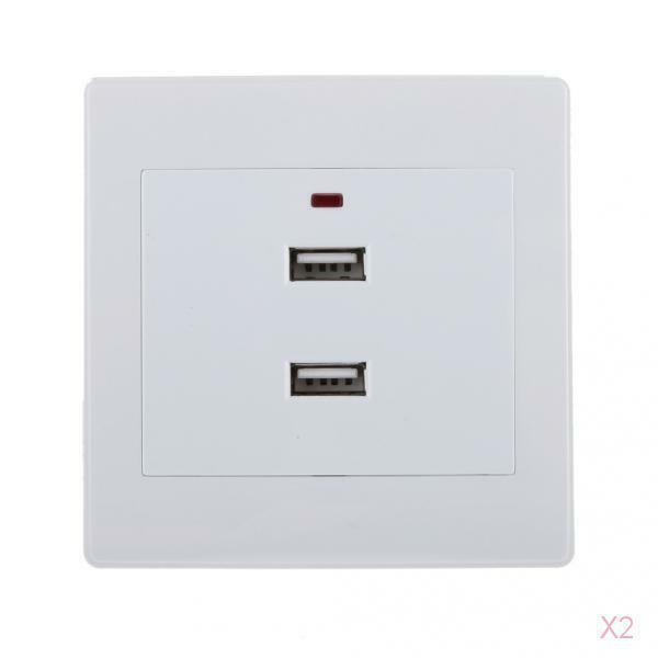 2Pack 2.1A Dual USB Ports Wall Socket Charger Electrical Panel  Outlet