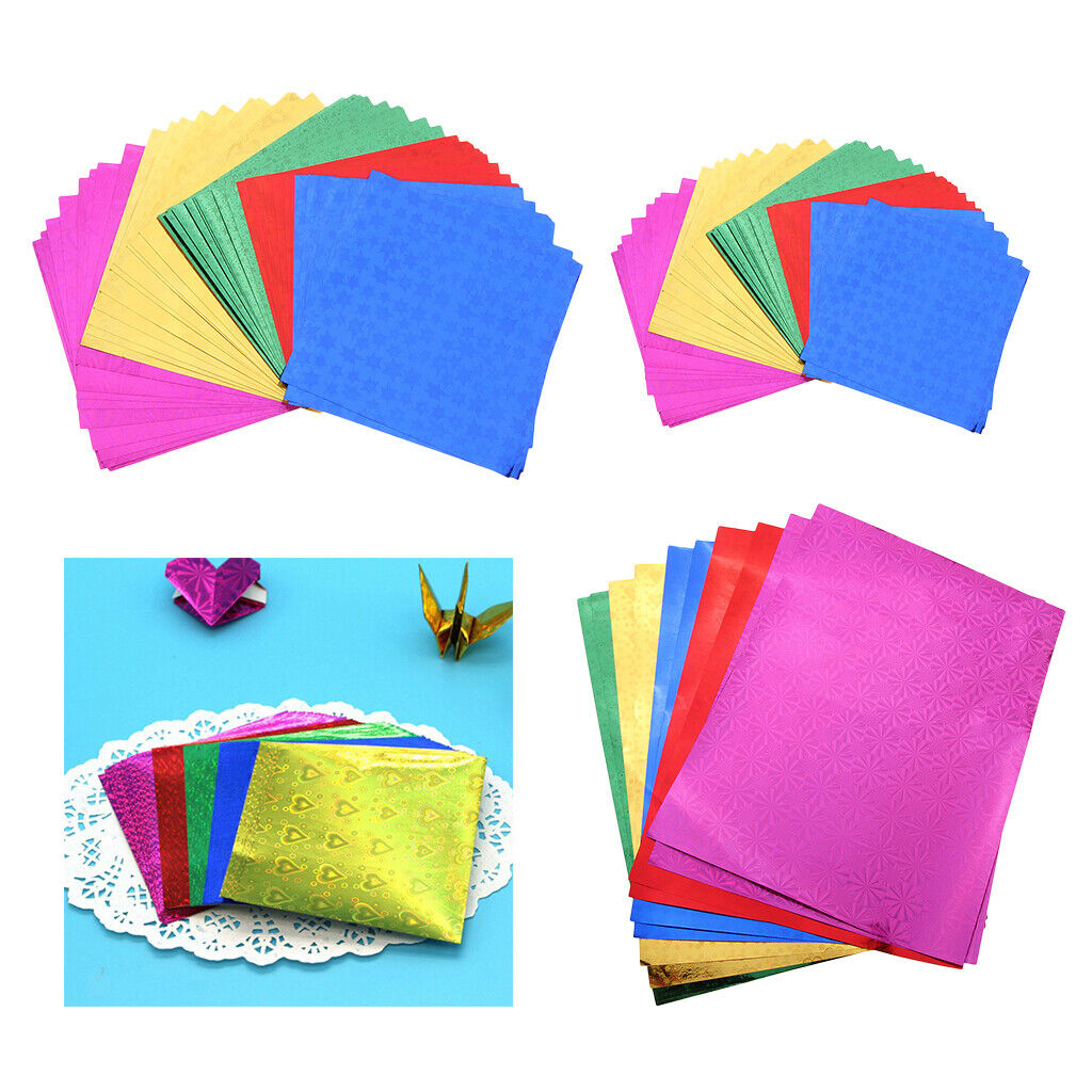 Colorful Folding Hologram  Paper for   50pcs 15x15cm
