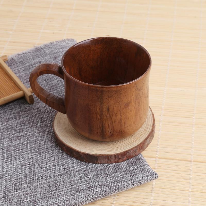 Wooden Cup Primitive Handmade Natural Wood Coffee Beer Juice Milk Tea Mug