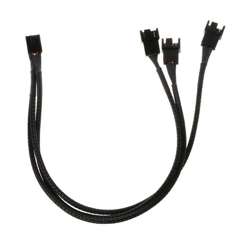 30CM 4Pin to 3 Ways Y Splitter Cable Fan 4 Pin to 3x4Pin/3Pin Extension Cable PC