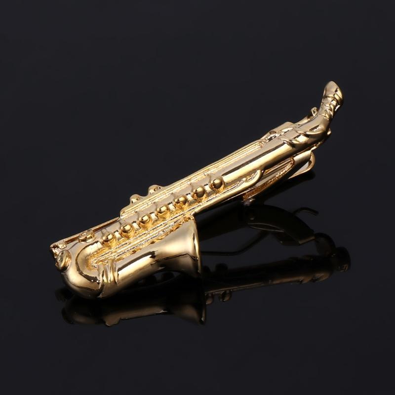 Saxophone Men Tie Clip Bar Necktie Pin Clasp Clamp Wedding Charm Creative Gifts