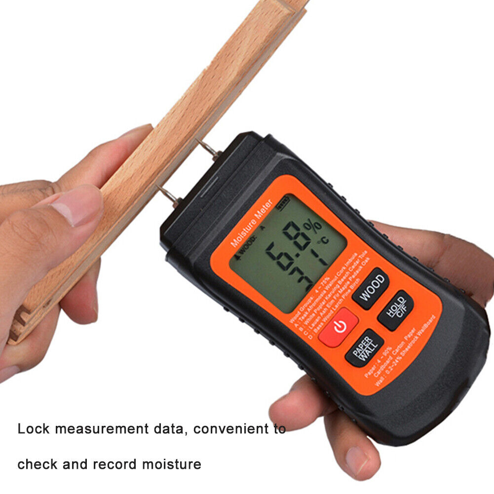 3 Modes Two Pins Timber Damp Moisture Meter Wood Humidity Tester Detector