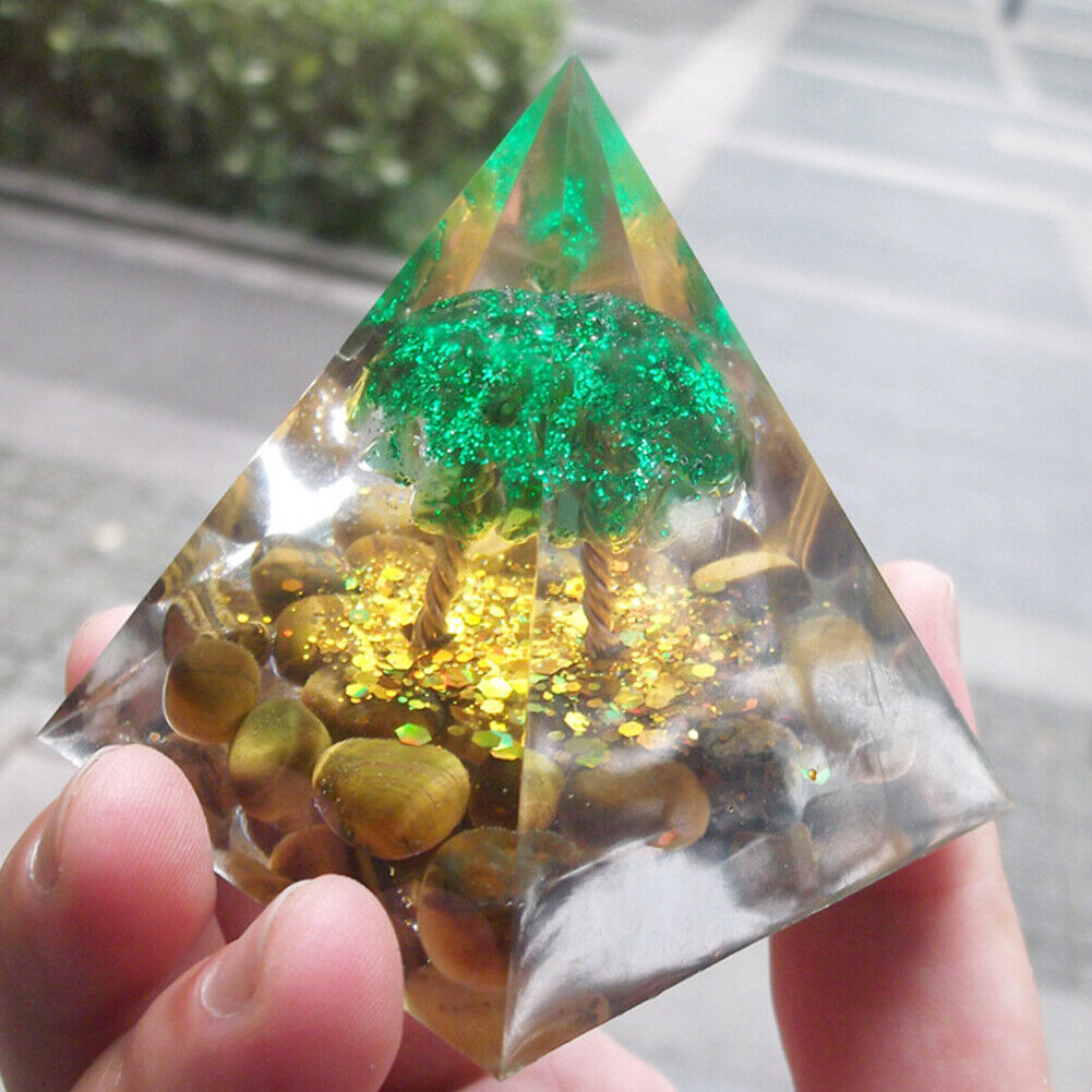 Crystal Energy Generator Orgone Pyramid Spiritual Heal Orgonite Stone (E)