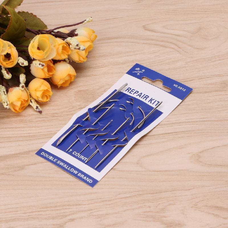 7Pcs Hand Sewing Needles Repair Kit Upholstery Carpet Leather Curved Canvas