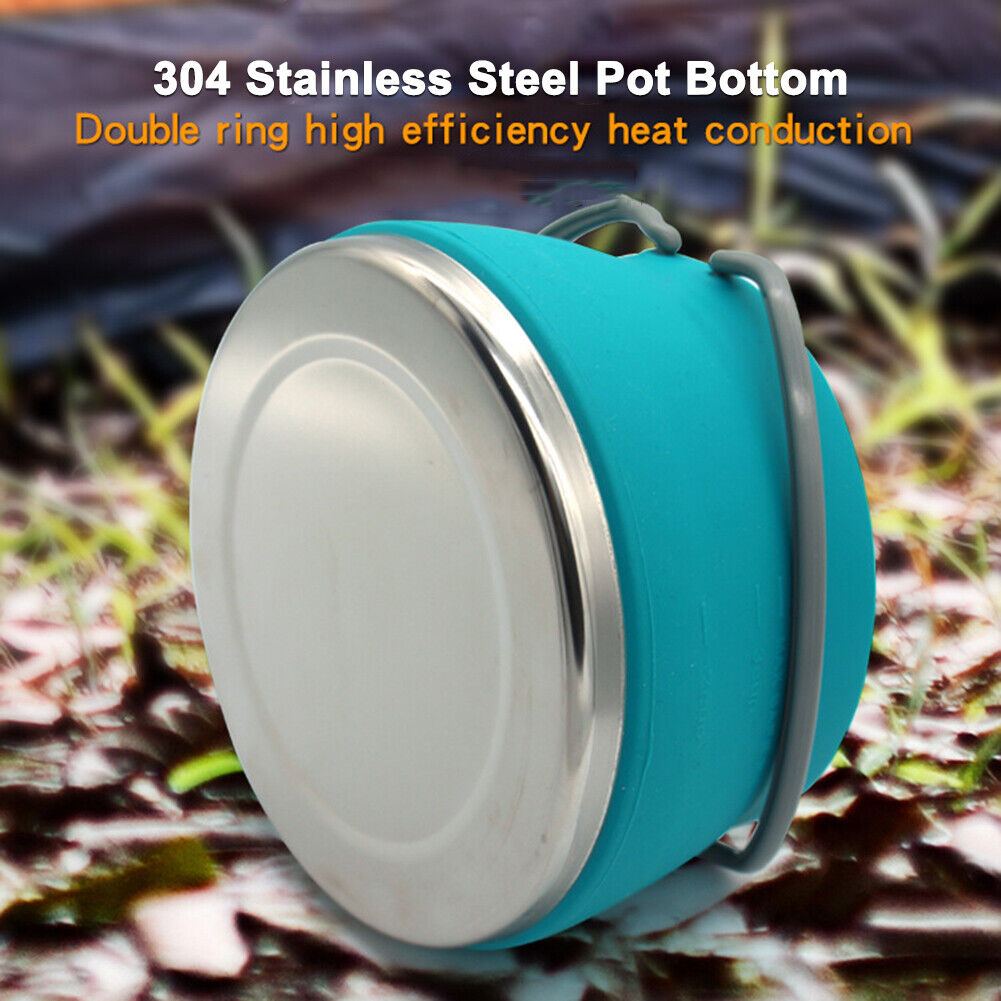 Silicone Folding Kettle Portable Tea Cooker Mini Boiling Water Pot (Blue)