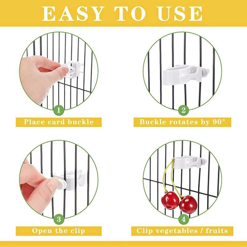 3Pcs Bird Treat Holder Food Vegetable Feeder Plastic Clips Feeding Tool for Cage