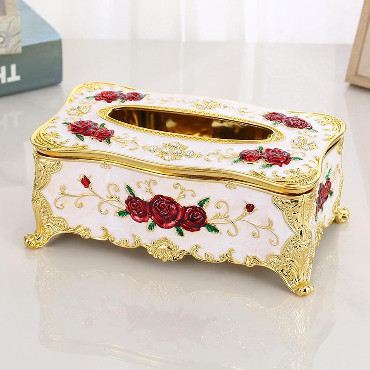 2Pcs Creative Ornate Tissue Box Cover Square Paper Toilet Case Car Holder