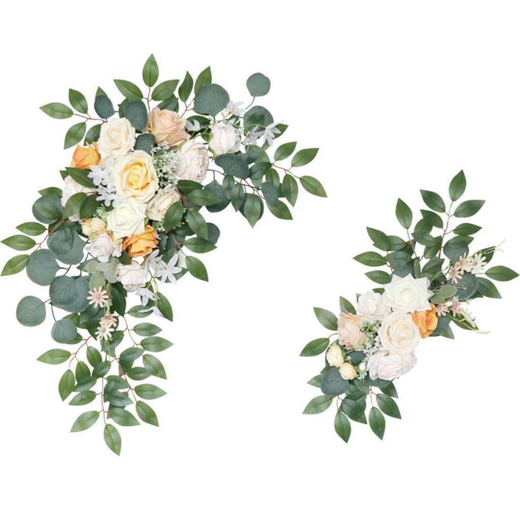 Handmade Arch Flowers Champagne  Flower Backdrop Wreath Decor  Pieces