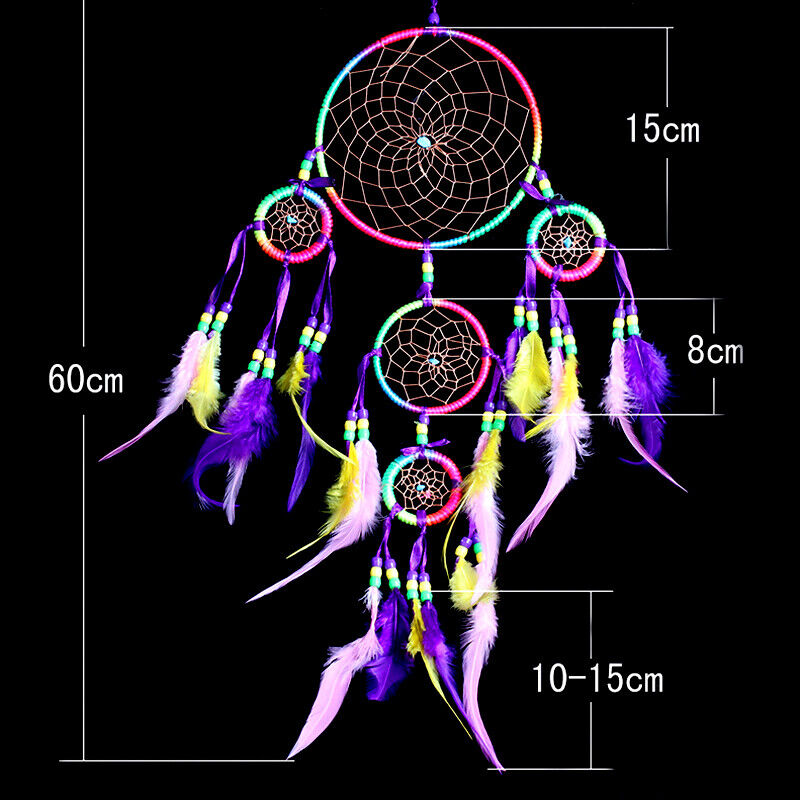 Multicolor Handmade Dream Catcher Feathers Wall Hanging Decor Gift