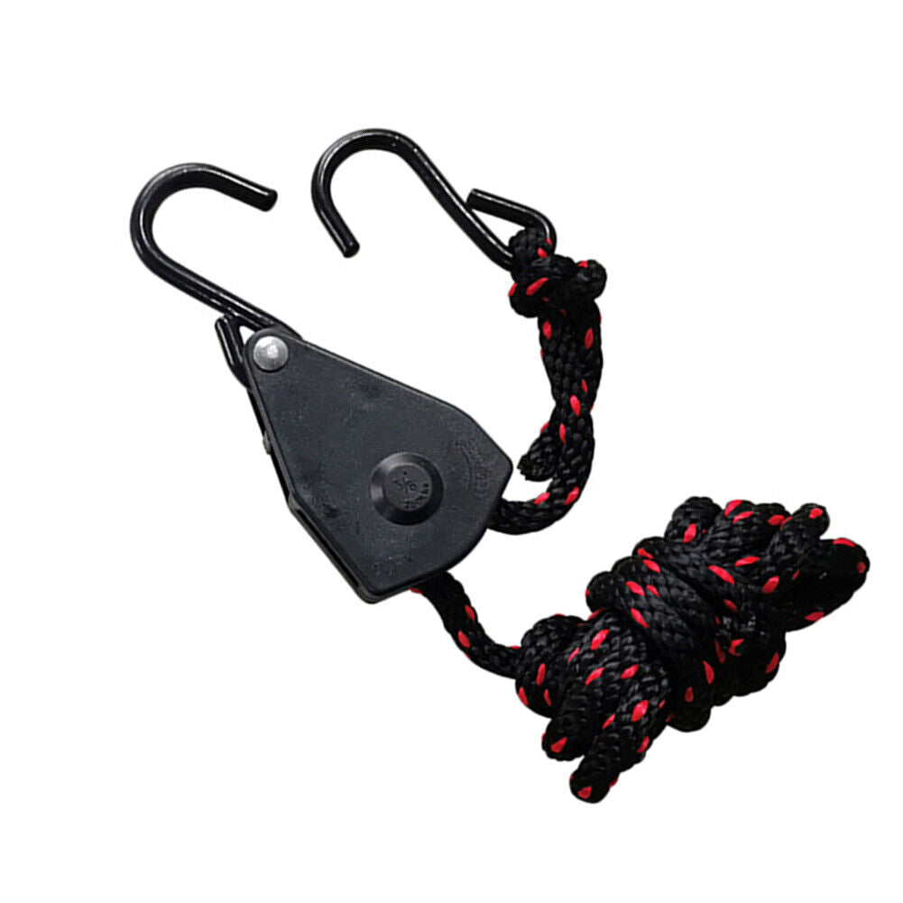 Adjustable Hanging Lanyard Tent Lamp Lifting Pulley Hook (3/8 inch Metal)