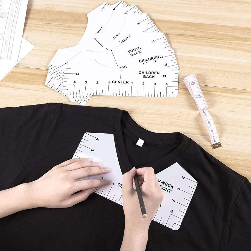 8pcs T-Shirt Alignment Ruler Guide Tool to Center Designs for Vinyl Placement