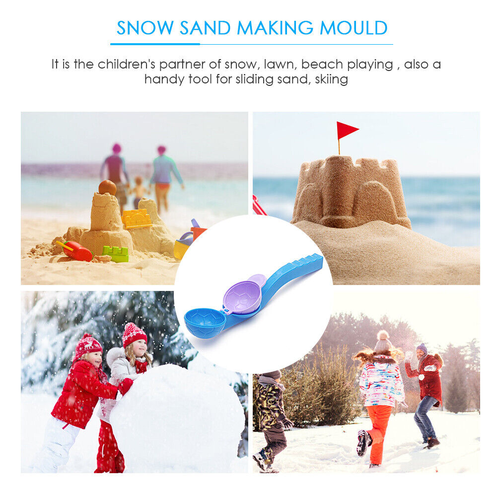 Football Shaped Snowball Maker Clip for Kids Winter Snowball Fight Random