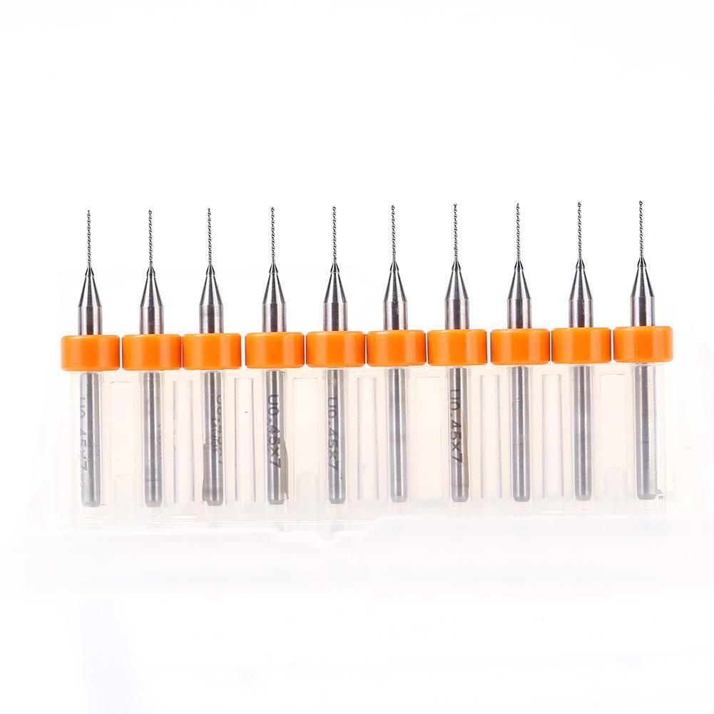 10pcs Engraving Drill Bits Tungsten Steel Woodworking Hand Drill (0.45mm)