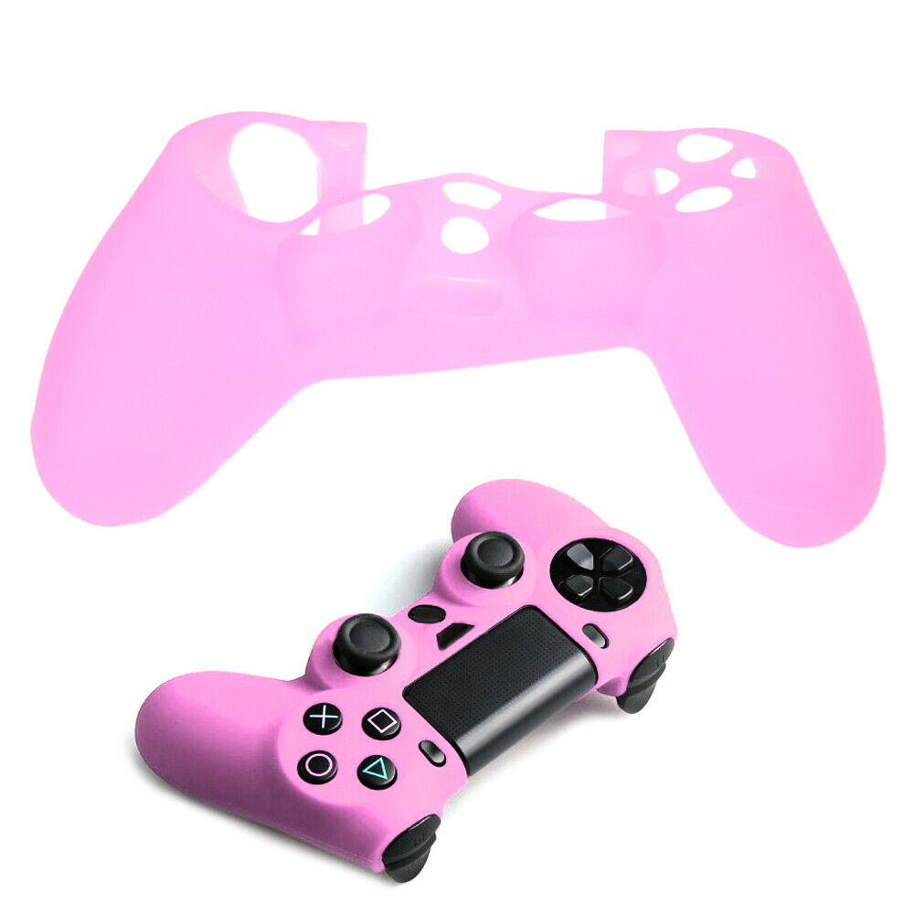 Silicone Rubber Soft Case Skin Cover for PS4 Controller Grip Handle Pink