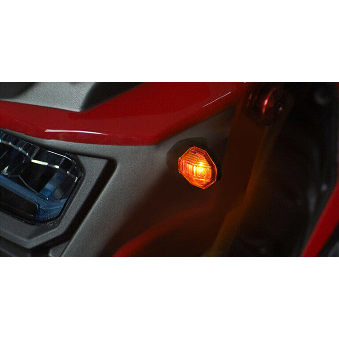 2xMini LED Motorcycle Turn Signal Light Blinker Indicator Fit For Suzuki Yamaha