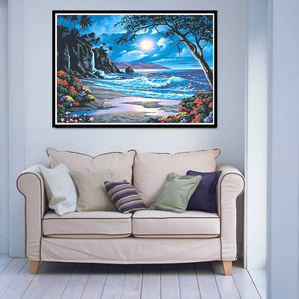 5D DIY Diamond Painting Moon Tide Embroidery Full Drill Cross Stitch Kits