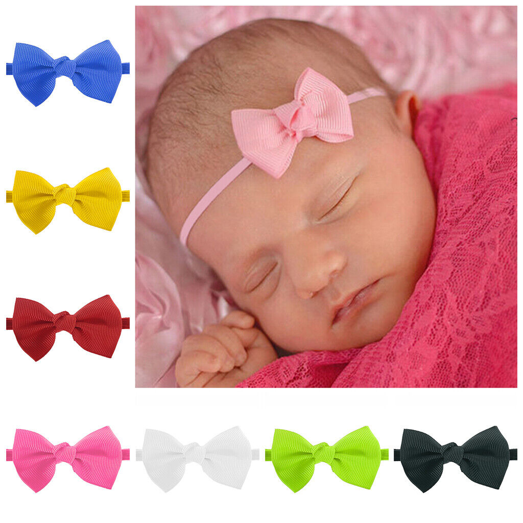 20Pcs Cute Kids Girl Baby Ribbon Toddler Flower Bow Headband Hair Band Headwear