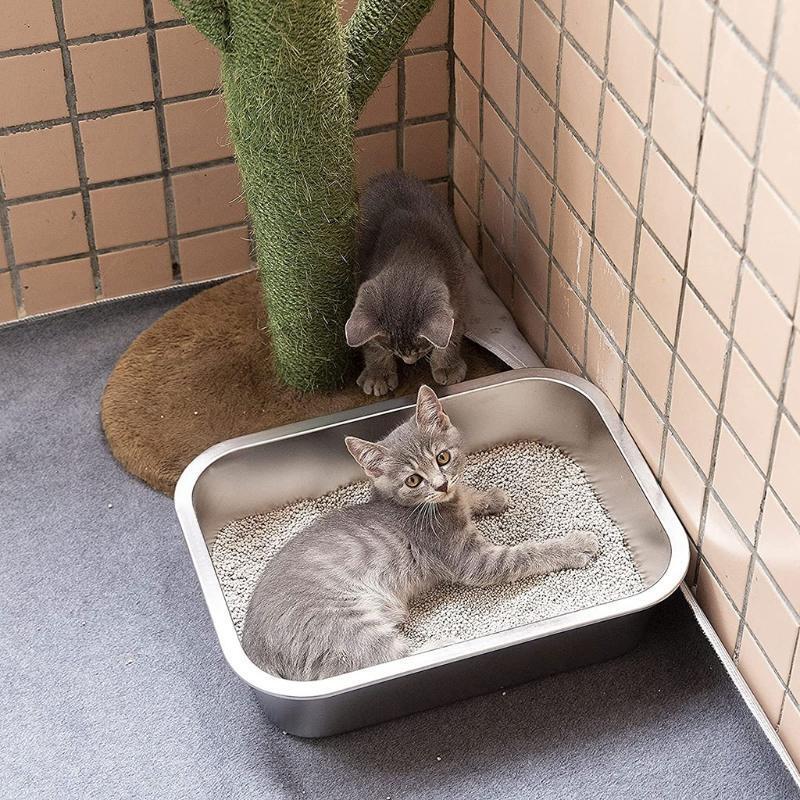 Smooth Surface Metal Pan High Quality Stainless Steel Litter Box Thickening Gift