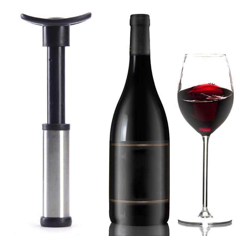 Durable Stainless Steel Vacuum Wine Saver Pump Humanized Design Bottle Stopper