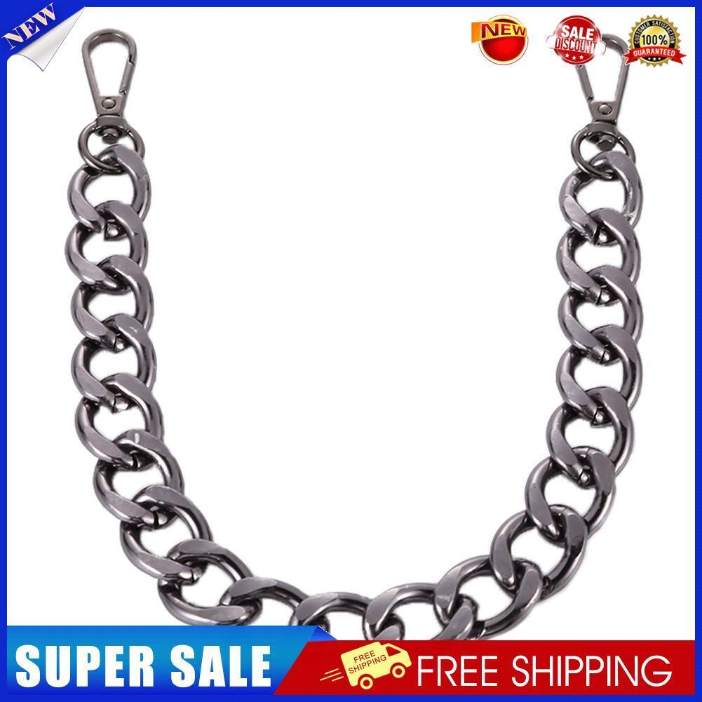 40cm Punk Metal Thick Chain Bag Shoulder Strap DIY Handbag Handles (Black)