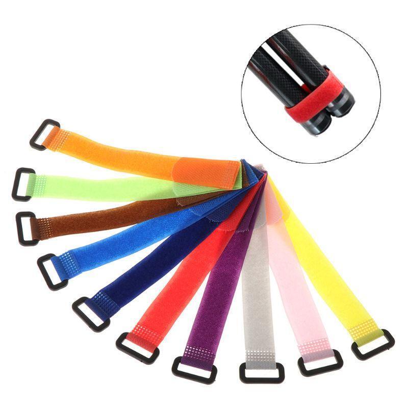 10Pcs/Bag Fishing Rod Band Fixing Tie Strap Adjustable Pole Belt Nylon Wrap Tool