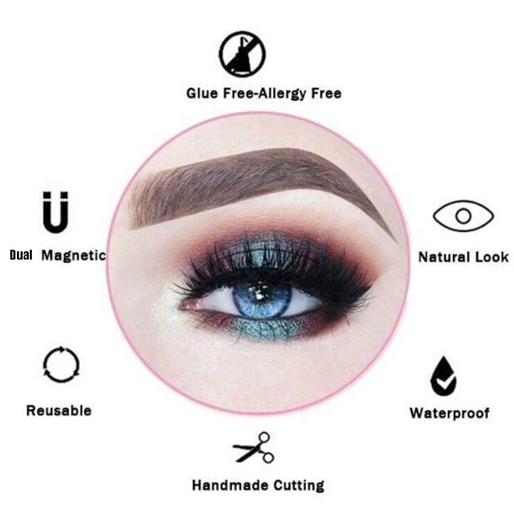 Magnetic Eyelashes No Glue Needed Eyelashes Magnetic Eyelashs Clip Dual Magnets
