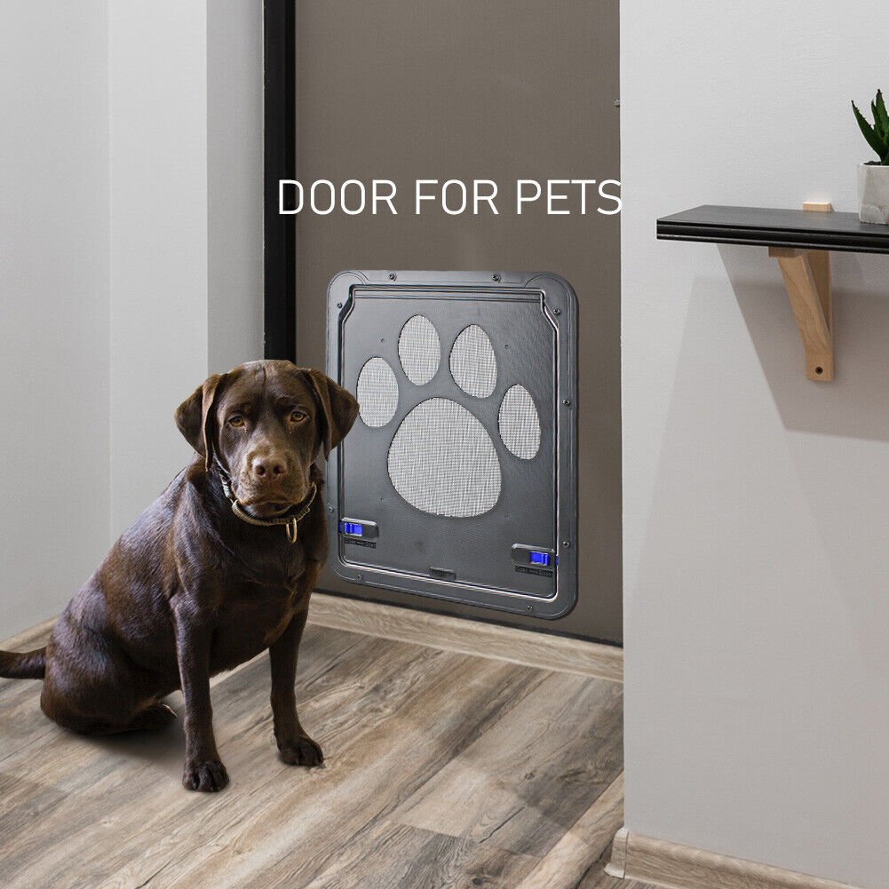 Lockable Dog Cat Door Security Flap ABS Gate Pet Anti-bite Indoor Barrier