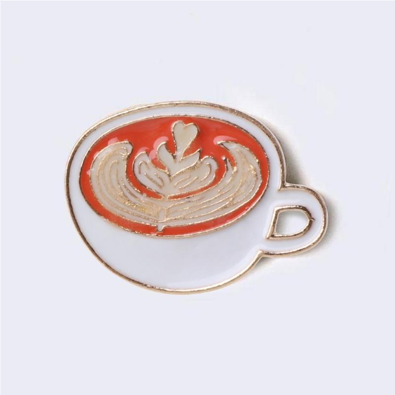 Personalized Luminous Coffee Cup Enamel Pins Badges Scarf Pins Coffee Mug Brooch