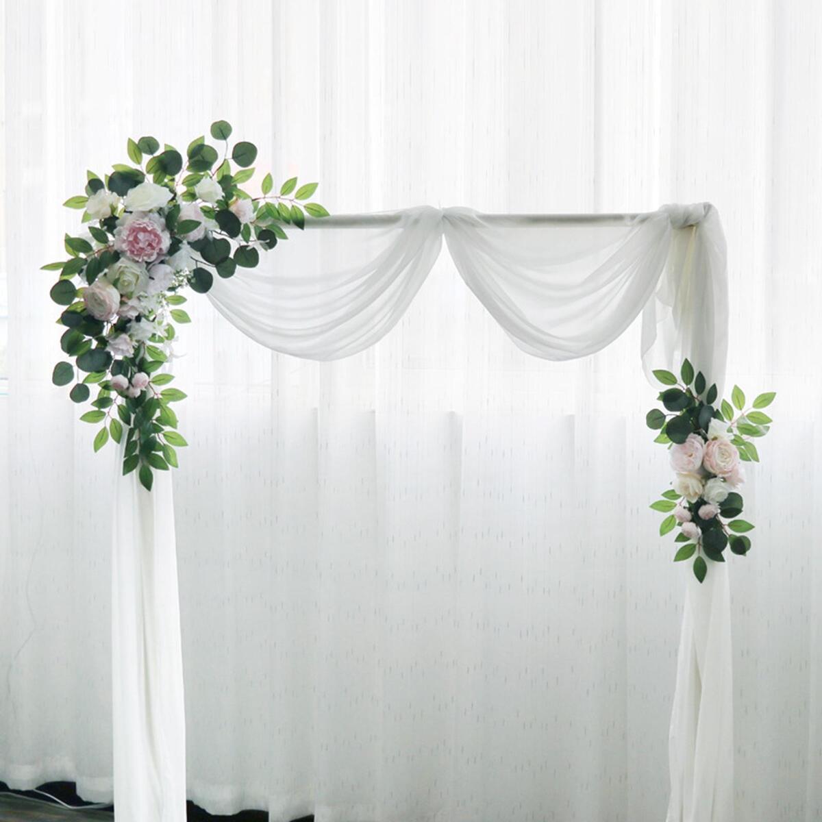 2Pcs   Flower Swag Arch Arch Flowers for Reception Window Backdrop
