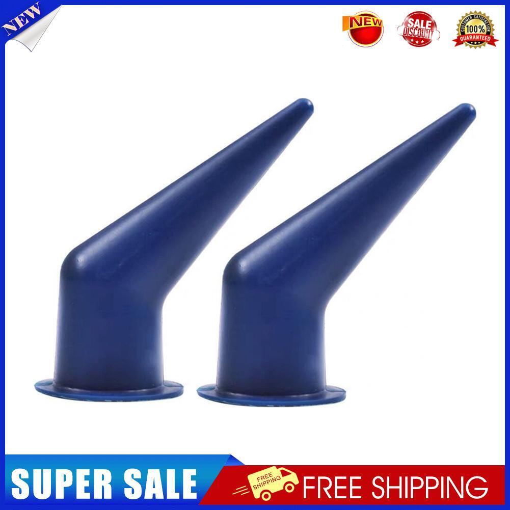 2pcs Caulking Gun Nozzle Glass Glue Sealant Silicone Caulking Tips (Blue)