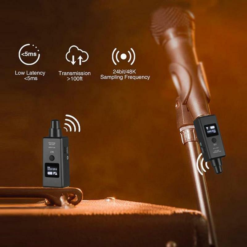 Wireless Microphone Adapter with Built in Rechargable Battery Free from Wiring