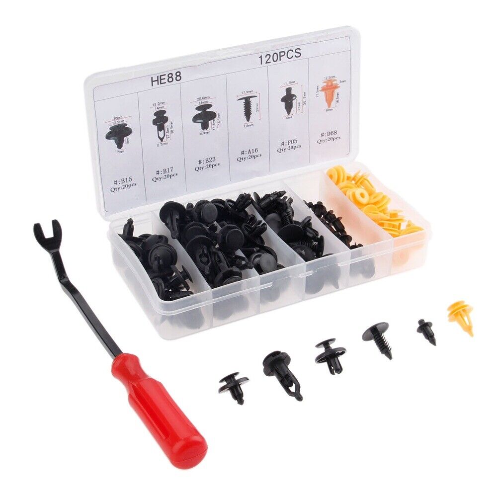 120 pcs Fasteners Car Door Auto Fastener Pliers Tool Panel Remover tool