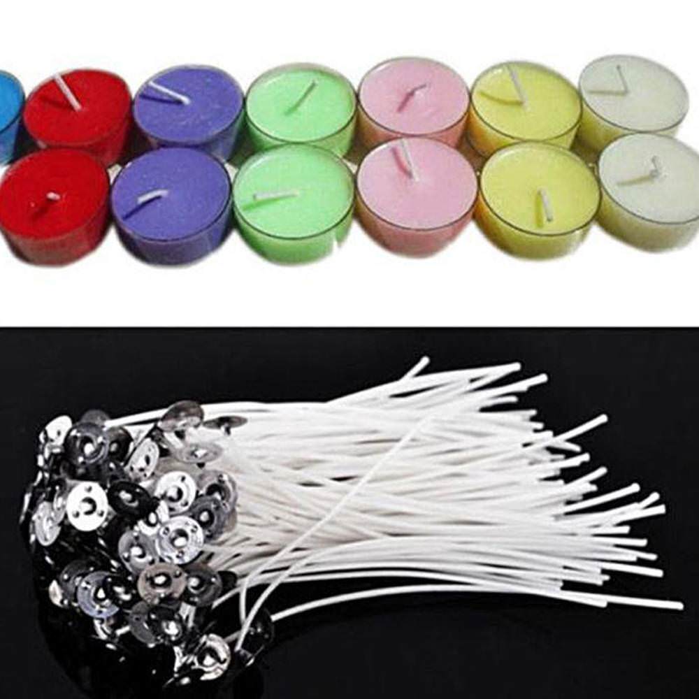 30 pcs 10cm Candle Wicks Cotton Core Waxed With Sustainers For Candle Making