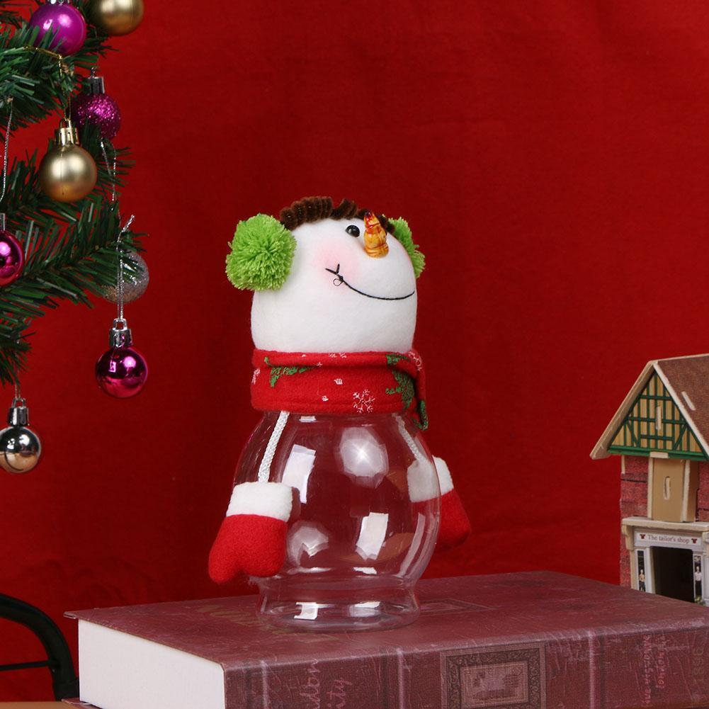Creative Christmas Decor Cartoon Food Can Candy Jar Storage Box(Snowman)