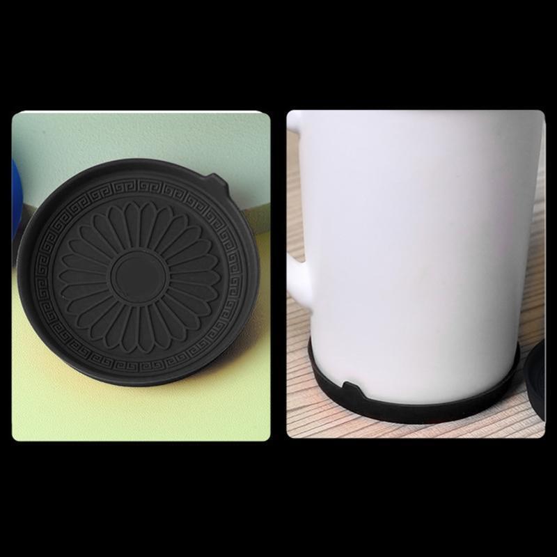 4Pcs 7cm Diameter Silicone Car Coasters for Cup Holder Non-slip Water Cup Pads