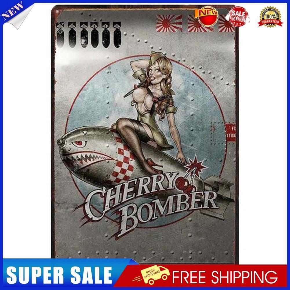 Cherry Bomber Metal Sign Plaque Wall Posters Home Art Painting Decorations